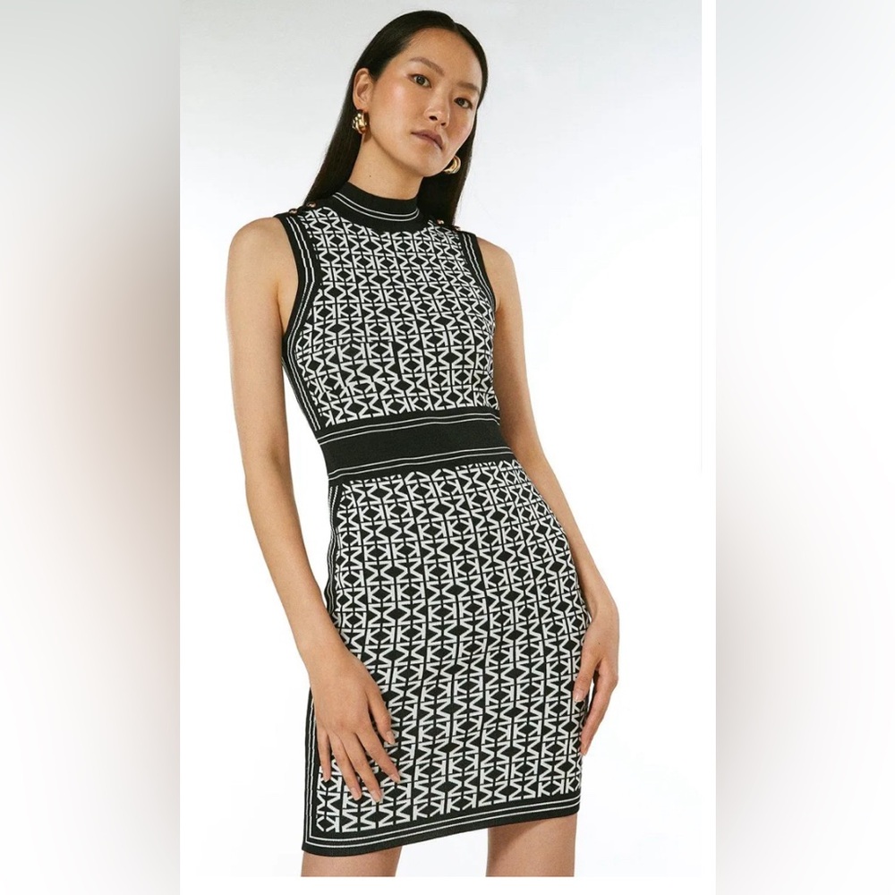 Karen Millen Logo Dress made with recycled yarn NWOT